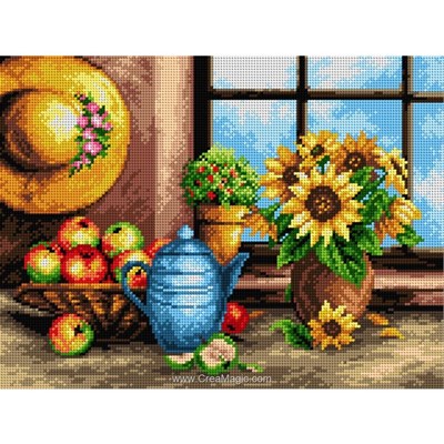Canevas Cuisine - Canevas plan de travail campagnard - Orchidea