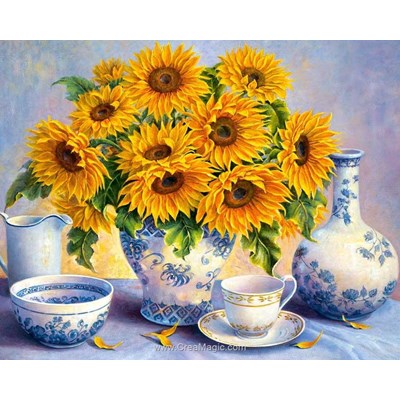 Kit broderie diamant sunflower bouquet - Diamond Painting