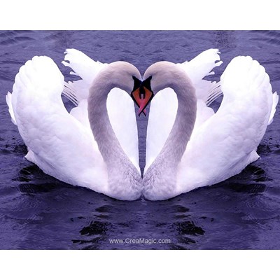 Broderie diamant duo des cygnes de Collection d'art