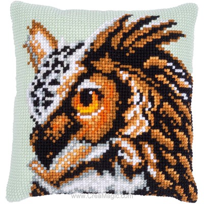 Kit coussin hibou royal de Vervaco au point de croix