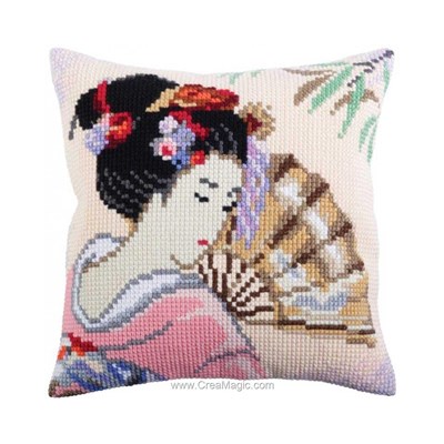 Kit coussin Collection d'art japonaise à l'évantail au point de croix