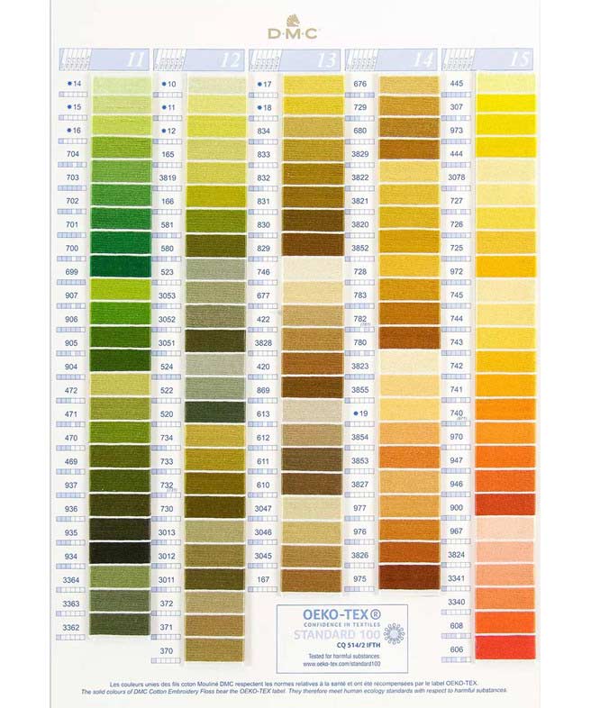 DMC nuancier couleurs