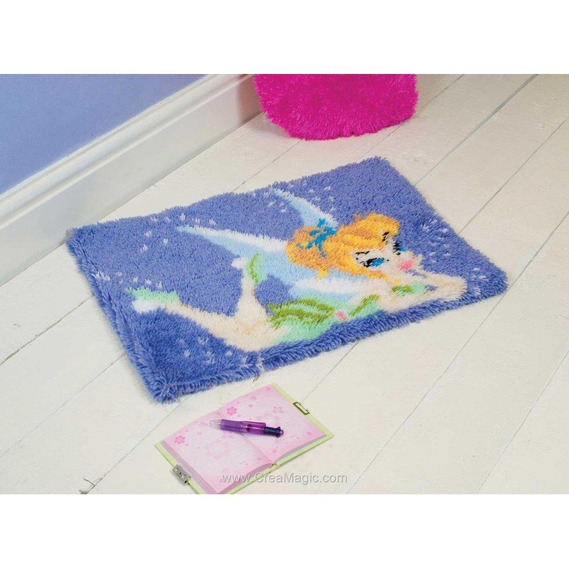 Kit Tapis Au Point Noué DIY 55x75 Cm - Toile Pré-Imprimée, Fils Acrylique, Outil Crochet Inclus
