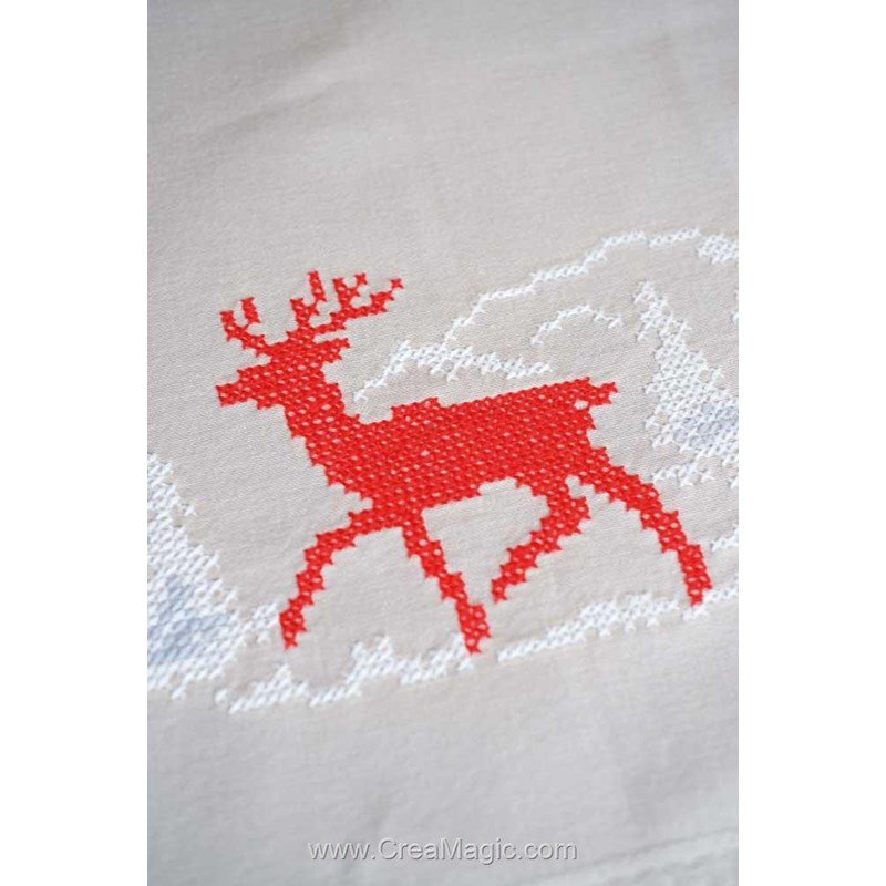 Vervaco Kit Point De Croix Pré-Imprimé Chemin De Table HIVER