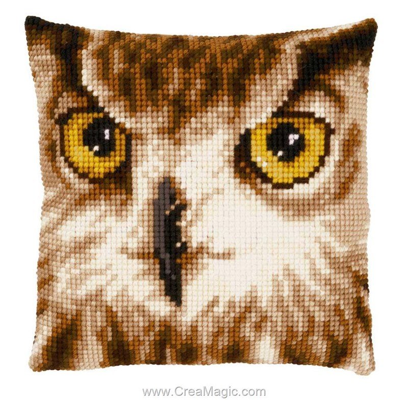 Kit Point De Croix Hibou - 90x90 Points - 16x16cm - Tissu Aida 14ct - Fil Coton - Motif Noir Et Blanc