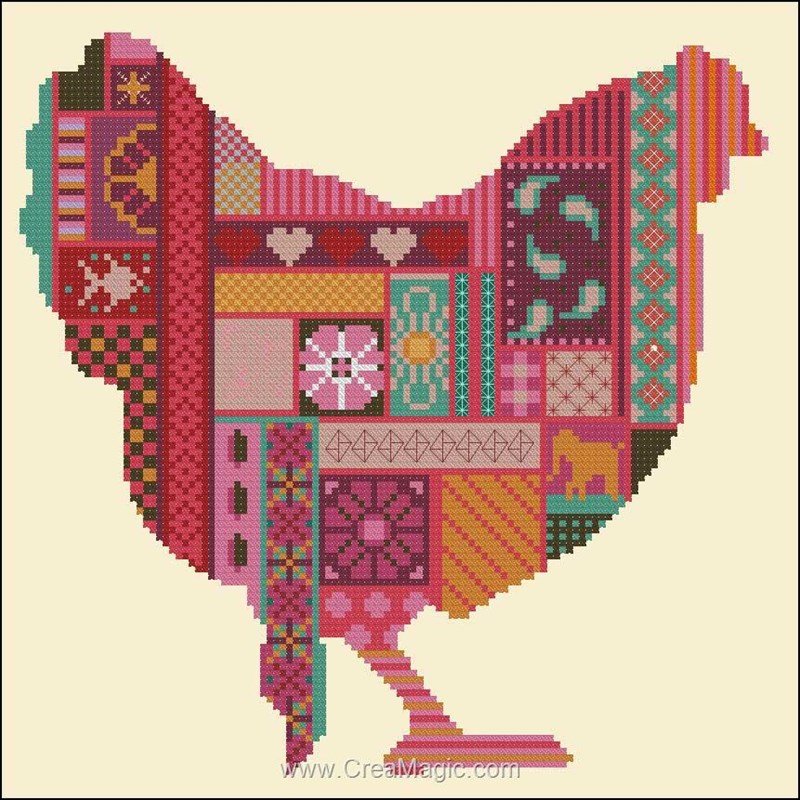 Points De Repère kit au point croix compté poule india