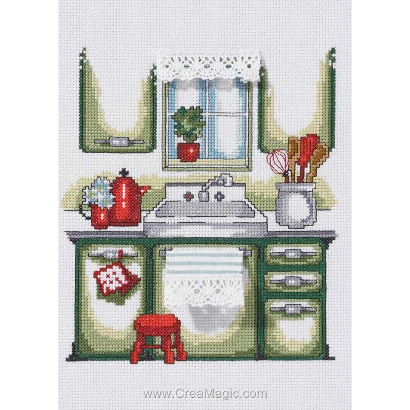 Broderie point compté Permin kitchen - cuisine