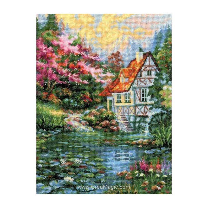 RTO Kit De Broderie Au Point De Croix 16 Fils Motif Moulin