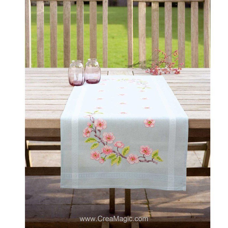 Kit Point De Croix Vervaco Kolibri - Chemin De Table Motif Oiseau, Tout Inclus, Fabriqué En Belgique