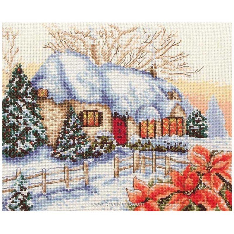 Kit De Broderie Point De Croix - Motif 'Bird And Home' 150x150 Points, Tissu Aida 14 Fils Inclus