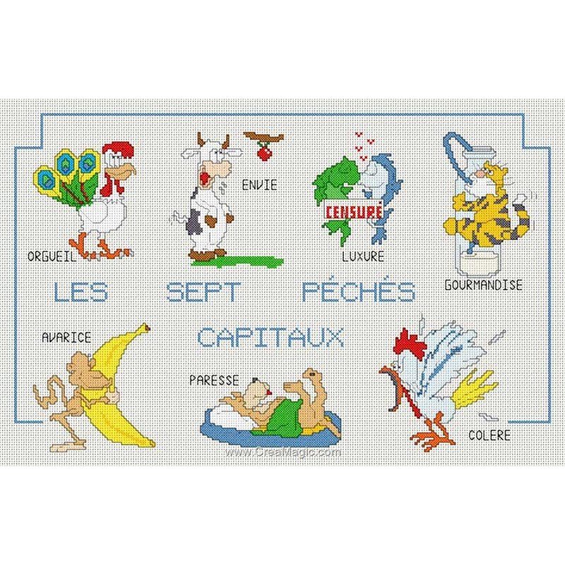 Broderie les 7 peches capitaux A855 chez Anagram