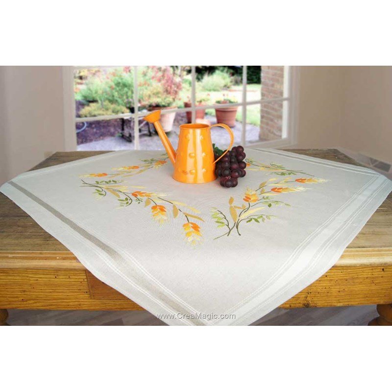 Chemin De Table En Fil De Lin - Jours Et Broderie Blanche - Linge