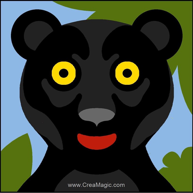 Kit Point De Croix Panthère Noire Jungle - Tissu Estampillé 16x20 Pouces - Fil Inclus, Pour Débutants