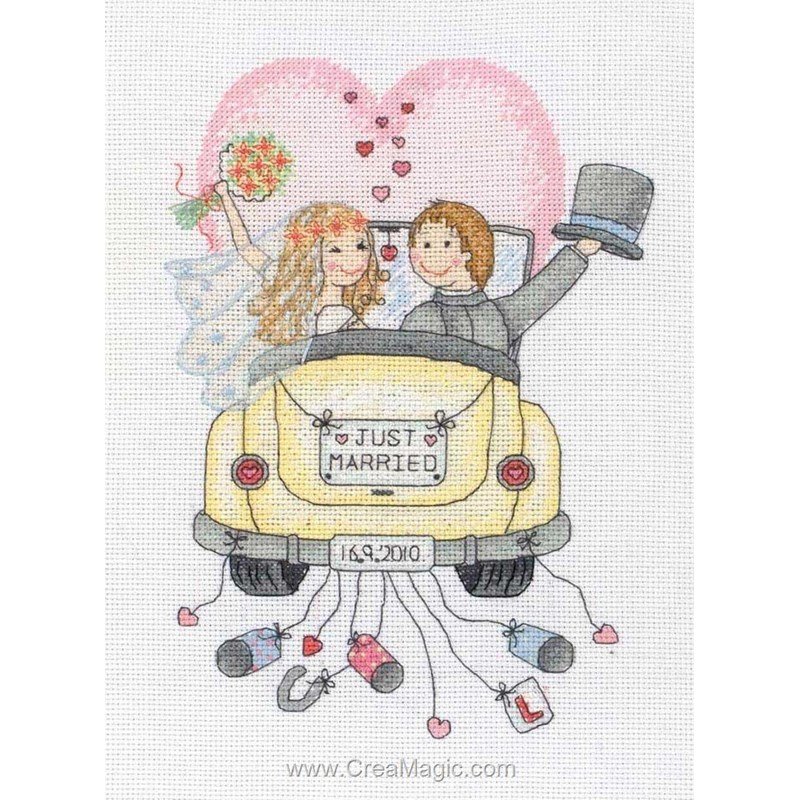 Kit Point De Croix Design Works Just Married - 36x36cm - Aida 14ct