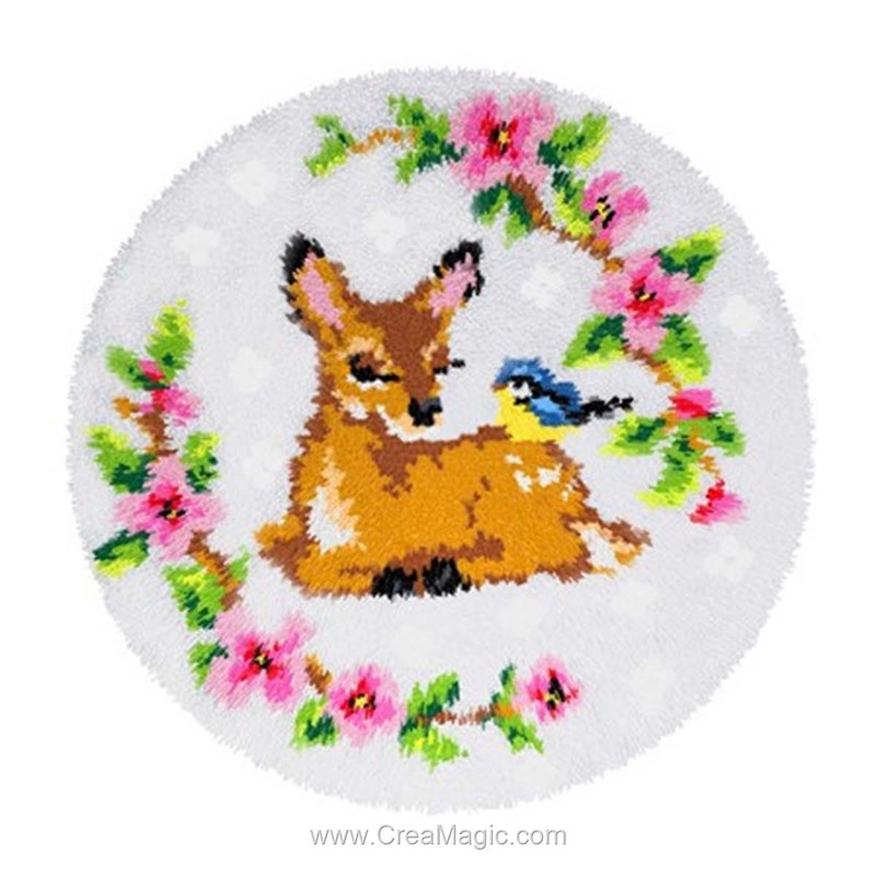 Kit Tapis Crochet à Loquet Chihuahua - 43x43 Cm - DIY Pour Débutants - Activité Créative Enfant/adulte