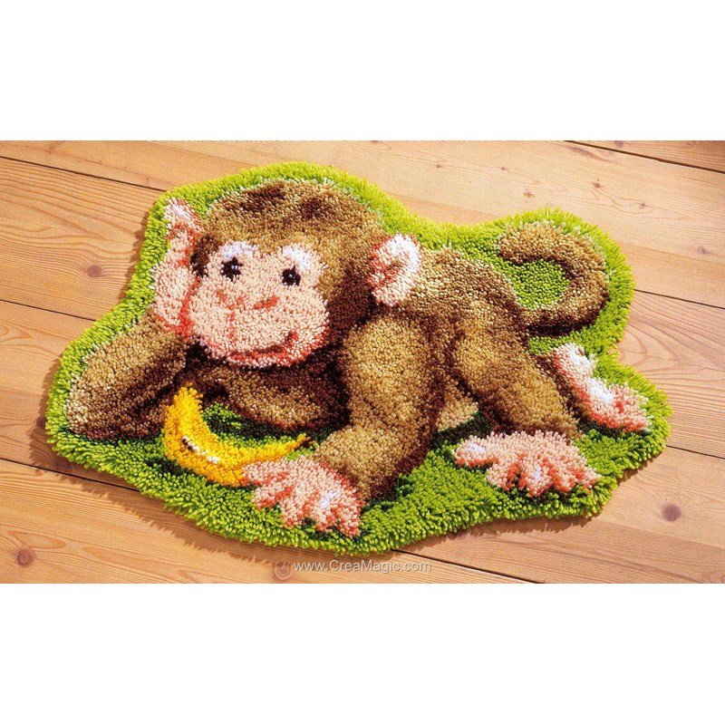 VERVACO Kit Tapis Point Noué Cerf - Broderie DIY Débutant 47 X 69 Cm Avec Tout Le Matériel Inclus