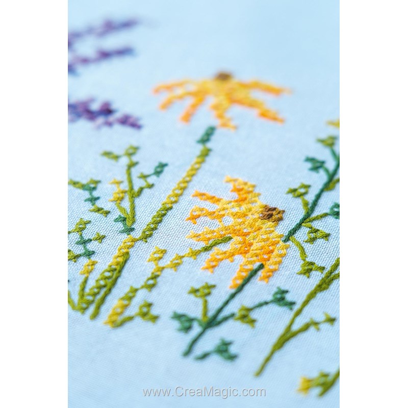 Kit Point De Croix Mésange Et Lilas - Toile 14 Carats - Option Imprimée Ou Vierge - Pour Adultes Débutants