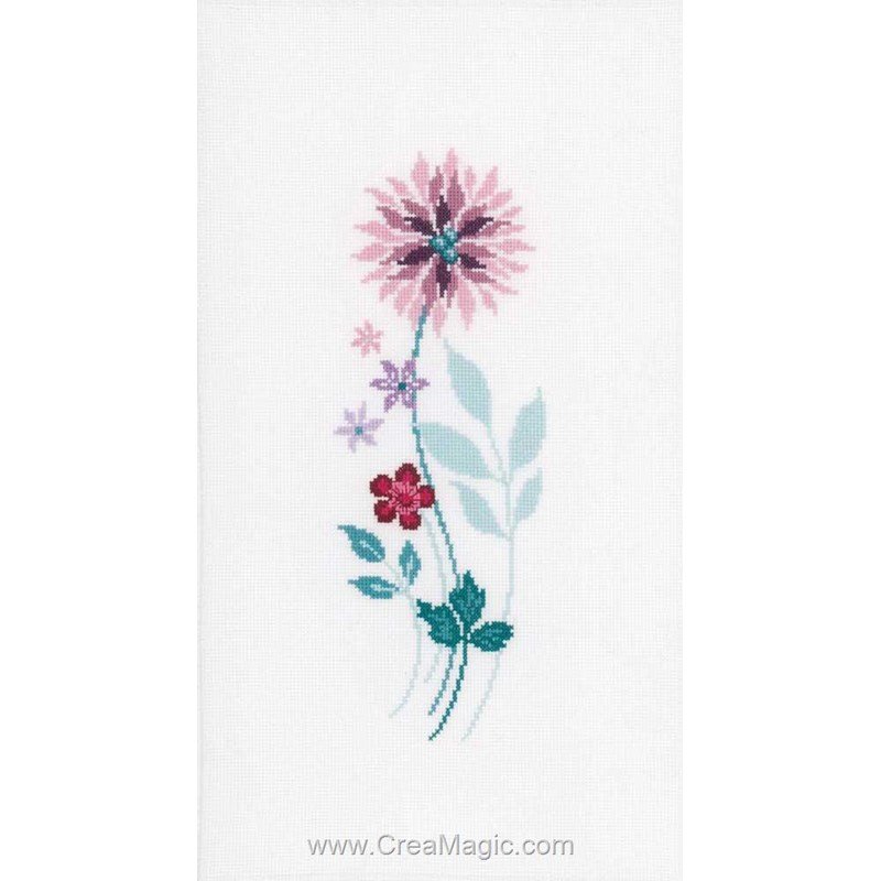 Kit broderie de Vervaco au point de croix fleur moderne 1