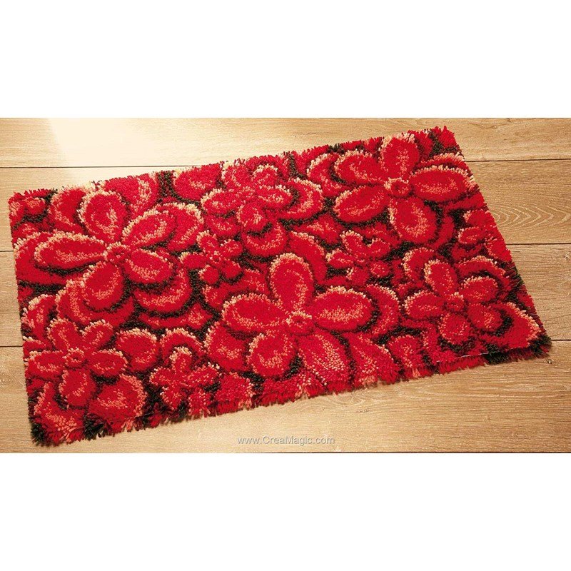Kit De Tapis Moulé Vervaco "En Parapluie" – Technique De Nouage – Niveau Moyen – Neuf