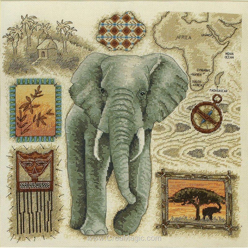 Kit Point Croix Anchor Elephant D Afrique Epx166 Kit Point Croix Anchor Elephant D Afrique Epx166