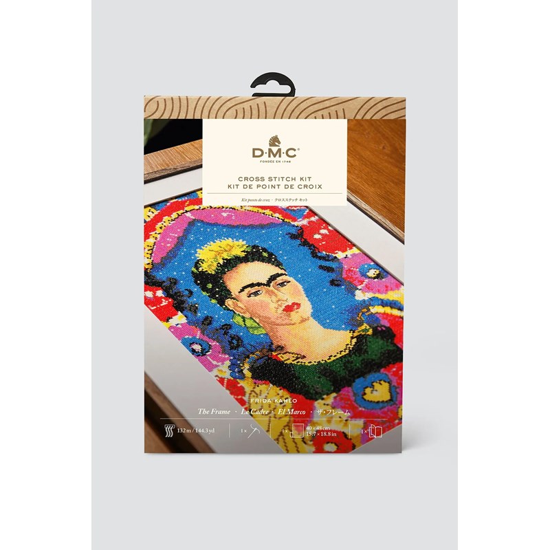 Kit Point De Croix DMC 'Ciel Nordique' - Motif Avancé Sur Toile Aida Noire