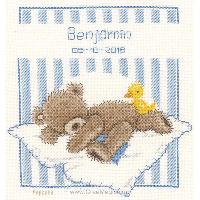 Kit broderie naissance bébé Vervaco popcorn la naissance