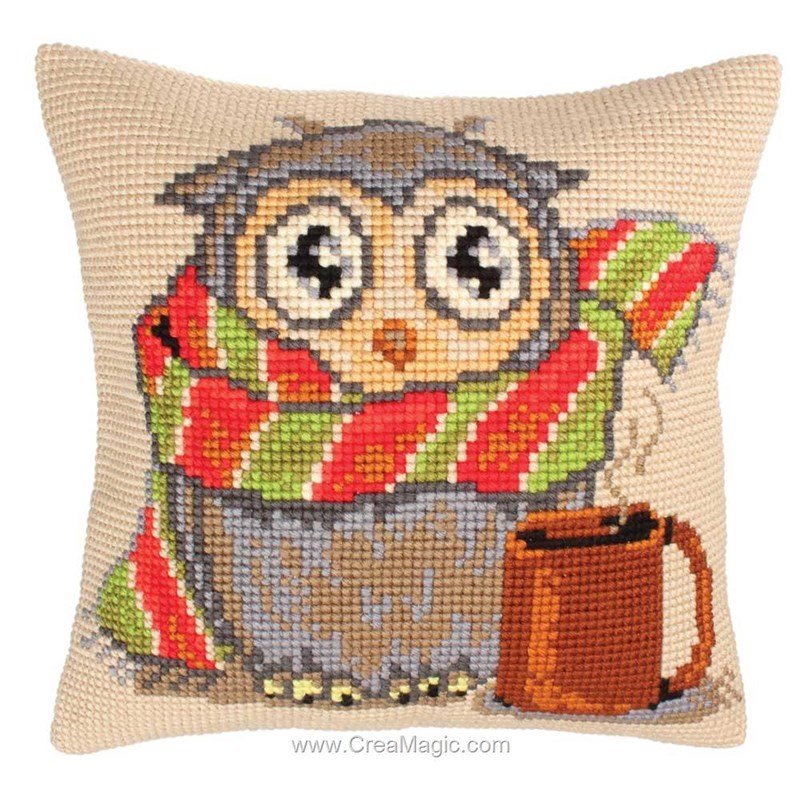 Riolis Set de coussins au point de croix Pensées royales, motif à