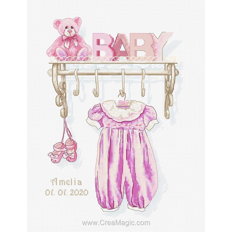 Kit Broderie Point De Croix Luca-S 'Rosée Du Magnolia' - 27x20 Cm, 57 Couleurs, Toile 270x200 Pts - Pour Adultes
