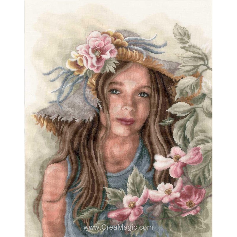 Kit Point De Croix Compté ‘Le Regard Parfait’ – Taille 58x73 Cm, Tout Inclus (toile, Fils DMC, Aiguille, Instructions)