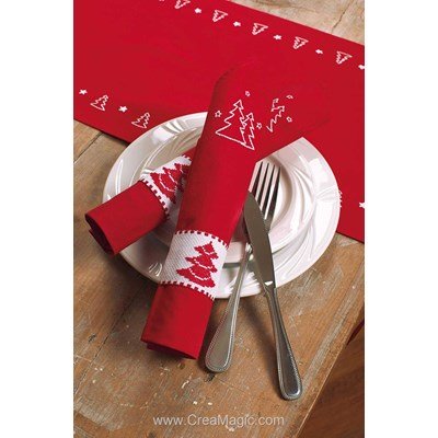 Serviette de table brodée Joyeux Noël