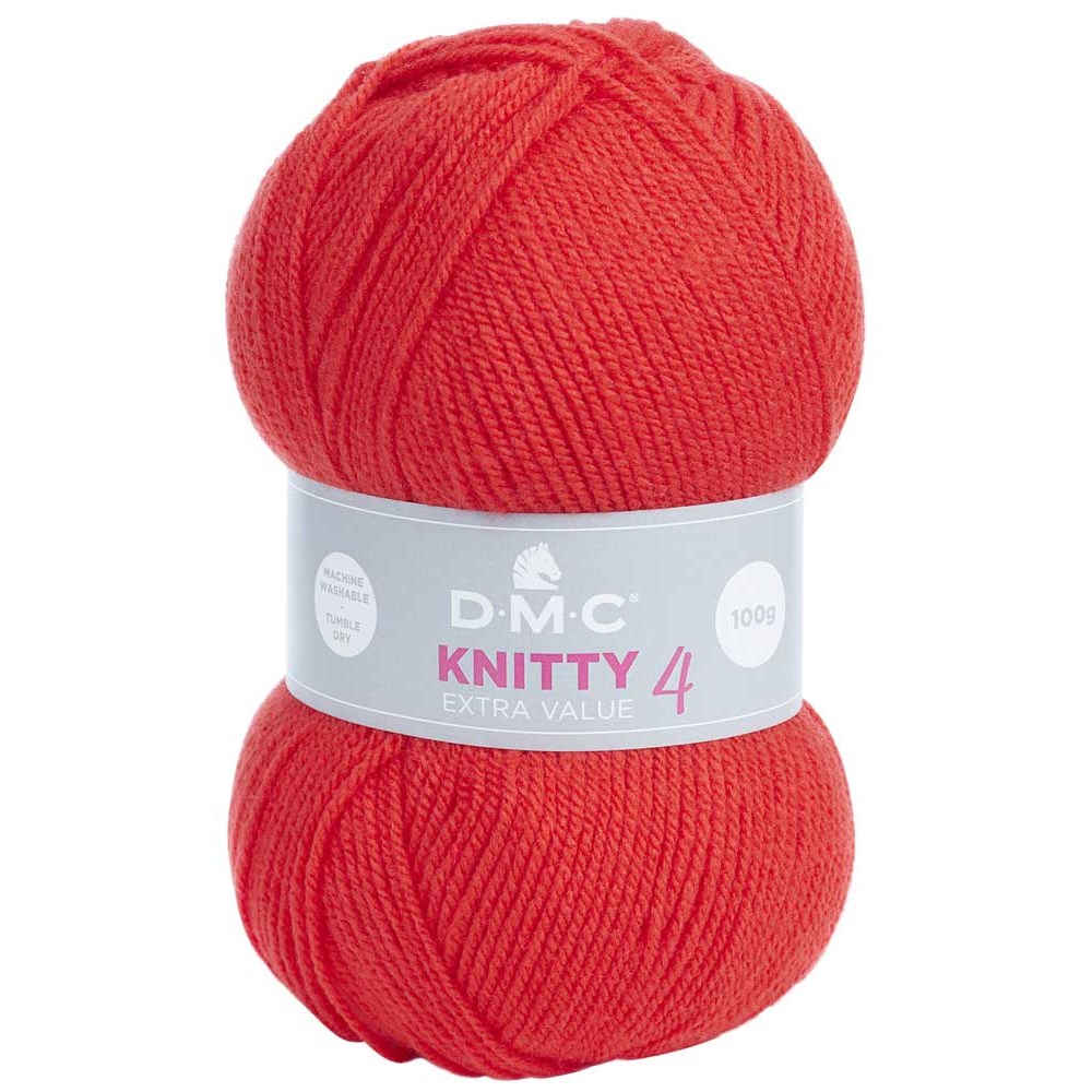 Lot De 10 Pelotes De Laine DMC Knitty 4 - 100% Acrylique Jaune - 50g / 140m Par Pelote